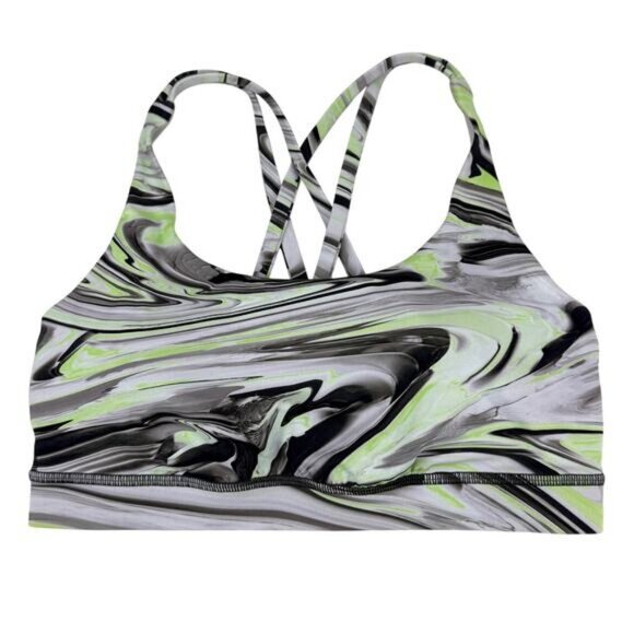 LULULEMON Energy Bra Medium Support B–D Cups Size 8 Paint Glide Warp Multi - Picture 2 of 5